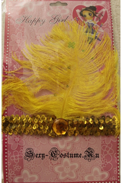 Желтая повязка на голову кан-кан lu044-2