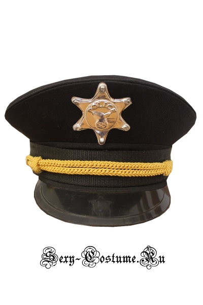 Черная фуражка полицейскогокопа m12347
