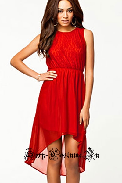 Красное платье с подкладкой n6263
