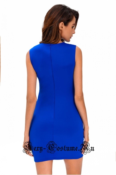 Голубое платье клубное синее с открытыми участками d22742-5
