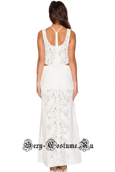 Белое платье комбинированное топ + юбка n6262