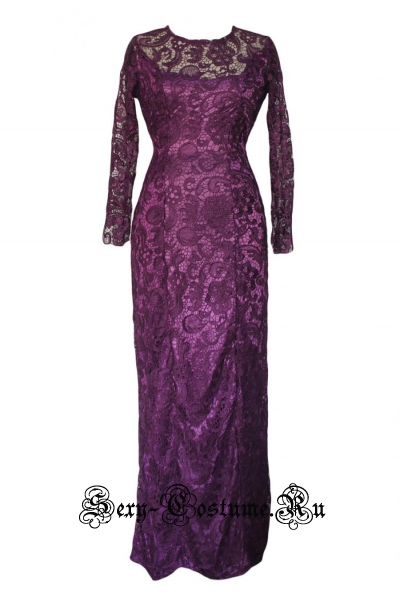 Фиолетовое платье длинное клубное n6008