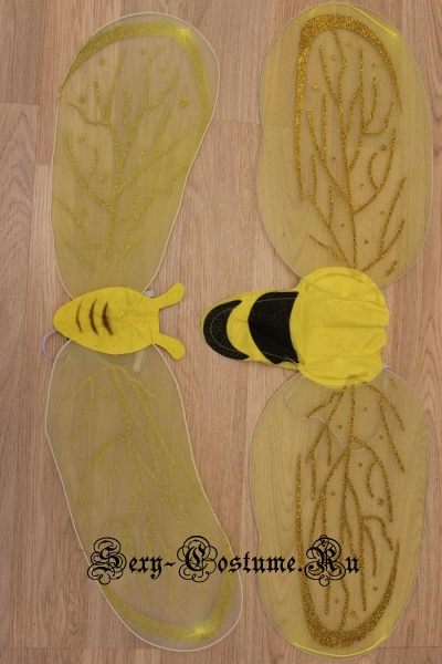 Крылья пчелки на проволоке желтые d6207-6257-1