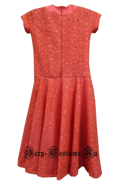Платье рейтинговое светло-красное на рост 140-146см Россия 103lx  персиковый