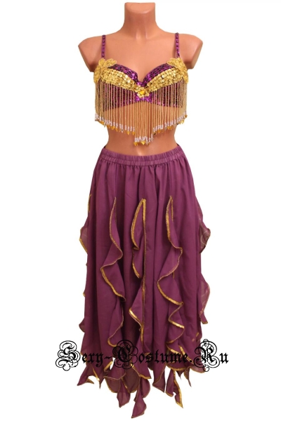 Восточная танцовщица с лифом фиолетовая висюльки lu1015-15