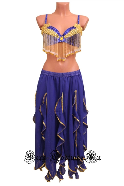 Восточная танцовщица с лифом синий висюльки lu1015-55
