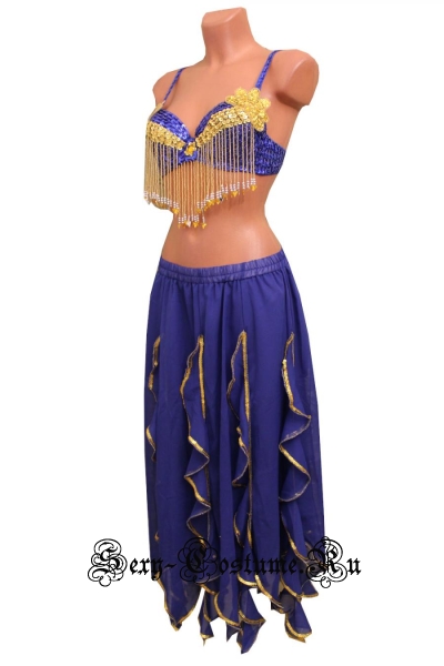 Восточная танцовщица с лифом синий висюльки lu1015-55