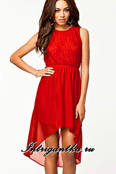 Красное платье с подкладкой