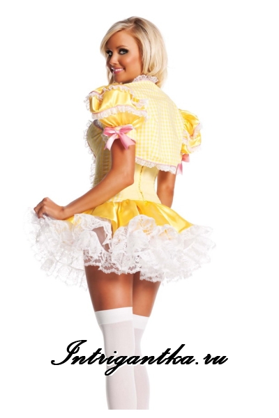 Девушка-милашка мальвина корсетный костюм  желтый