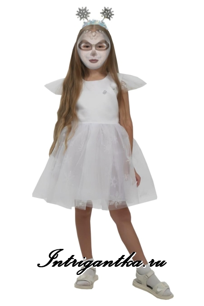 Белая снежинка с узором и ободком sa1005