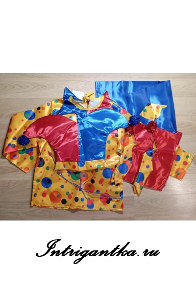 Детский карнавальный костюм для мальчика Петрушка скоморох шут