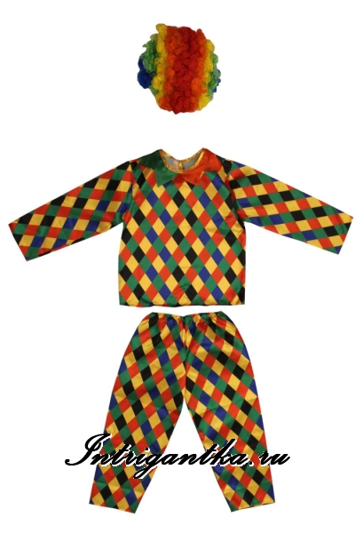 Детский костюм клоуна и парик