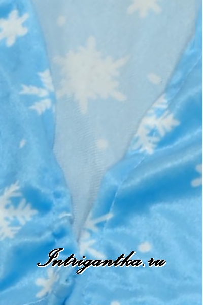 Детский карнавальный костюм для мальчика Снеговик светло-голубой в снежинках