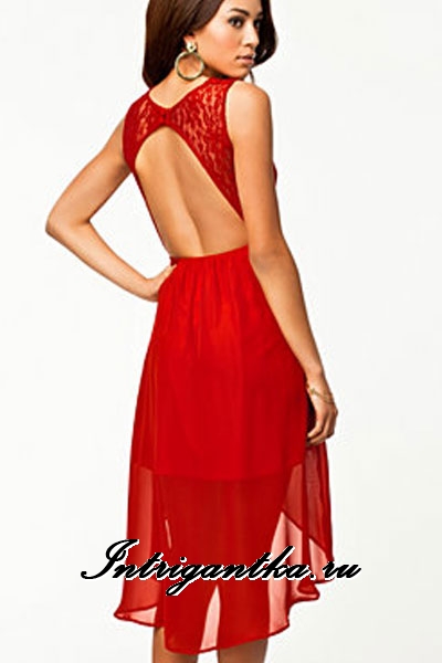 Красное платье с подкладкой