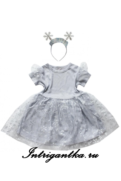 Серебристая снежинка с блесками