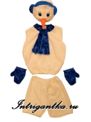 Белый снеговик с синем шарфиком