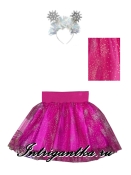 Розовая снежинка с ободком блески на юбке