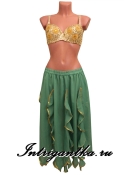 Восточная танцовщица с лифом зеленый золотистый