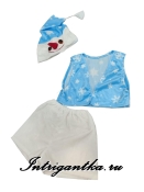 Снеговик светло-голубой в снежинках