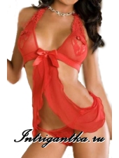 ОТКРЫТАЯ СЕКСИ СОРОЧКА КРАСНАЯ арт.N2187