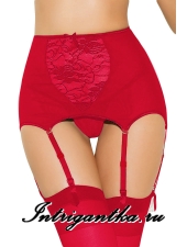 ШИРОКИЙ ПОЯС ДЛЯ ЧУЛКОВ + ТРУСИКИ КРАСНЫЙ арт.D1183-3