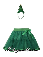 ЁЛОЧКА ЗЕЛЕНАЯ ЮБКА + ОБОДОК