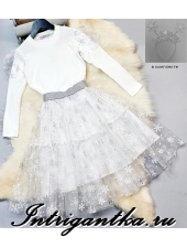 КОМПЛЕКТ СНЕЖИНКА КОФТА + ЮБКА арт.SA3041