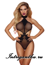 ПРОЗРАЧНОЕ ЧЕРНОЕ БОДИ С УЗОРОМ арт.LU7532