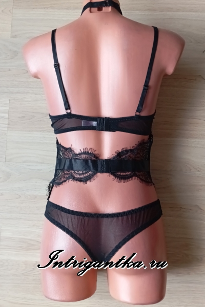 Комплект черный интригующий из 3х предметов