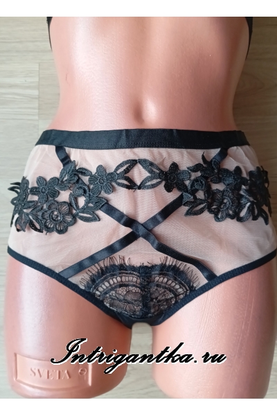 Комплект из 2х предметов с телесного цвета мелкой сеточкой