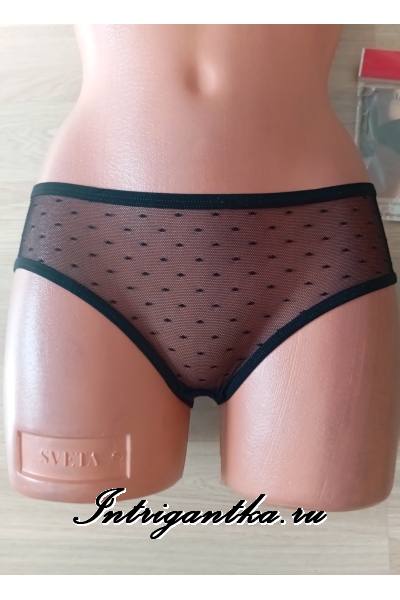 Черные трусики-шортики прозрачные