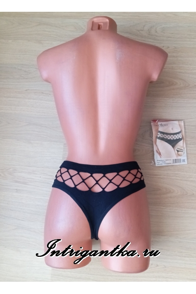 Черные плотные трусики на резинке