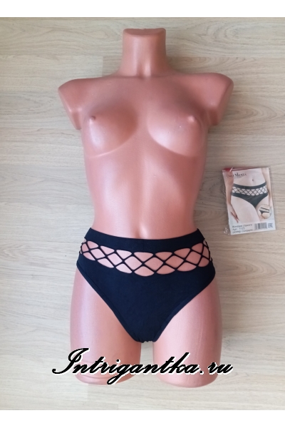 Черные плотные трусики на резинке