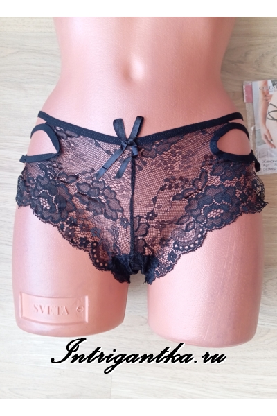 Черный трусики-шортики без доступа