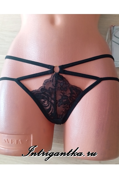 Черные трусики-стринги