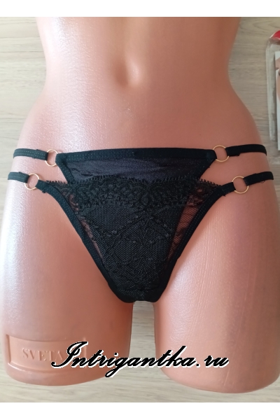 Черные трусики стринги