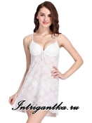 Сорочка полупрозрачная белая классика с чашками