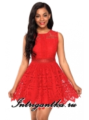 Красное платье клубное узоры