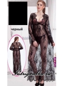 арт. LU1215BЧерная гипюровая сорочка Мечта