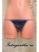 Трусики-стринги под велюр серые