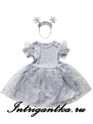 Серебристая снежинка с блесками