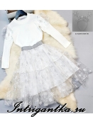 Комплект снежинка кофта + юбка