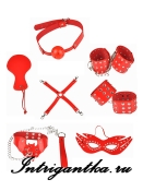 Комплект бдсм 7 предметов кожзам клепки