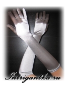 Перчатки белые по локоть 41 см невеста