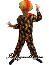 ДЕТСКИЙ КОСТЮМ КЛОУНА И ПАРИК арт.LU1511