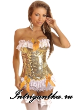 ТКАНЕВЫЙ КОРСЕТ С ЗОЛОТИСТЫМИ ПАЕТКАМИ арт.D6326-8