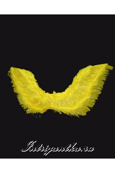 Желтые перьевые крылья с блесками уценка