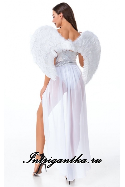 Серебристый ангел перьевые крылья