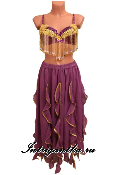 Восточная танцовщица с лифом фиолетовая висюльки